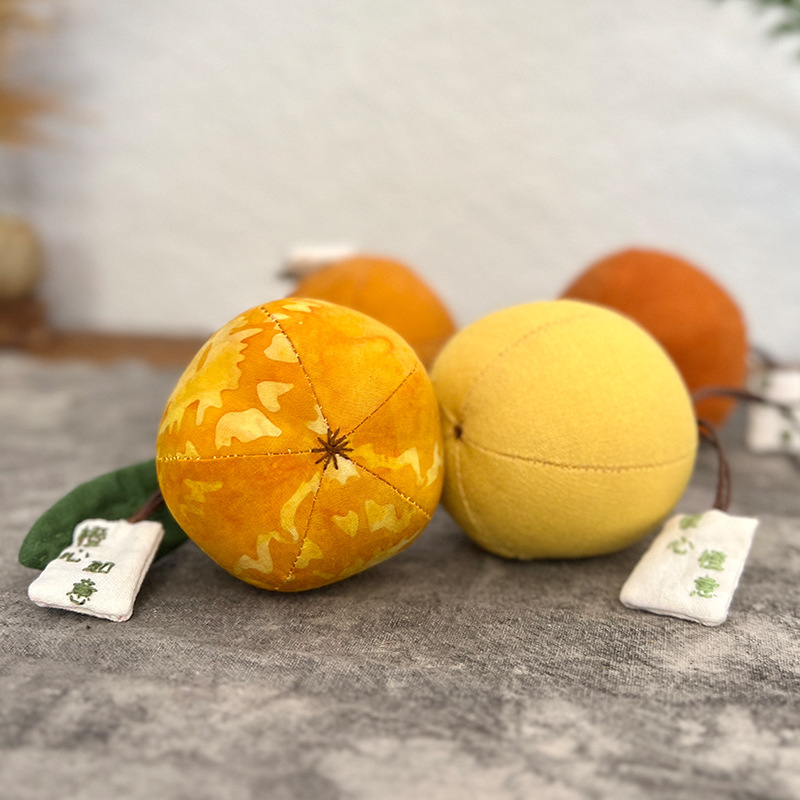 Colgante de bolsas naranjas Lu bordado a mano DIY material paquete de frutas adornos creativos bordados bolsas de moxa colgante