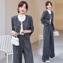 木夕儿女装秋装新款时尚优雅穿着舒适显瘦版型圆领设计两件套