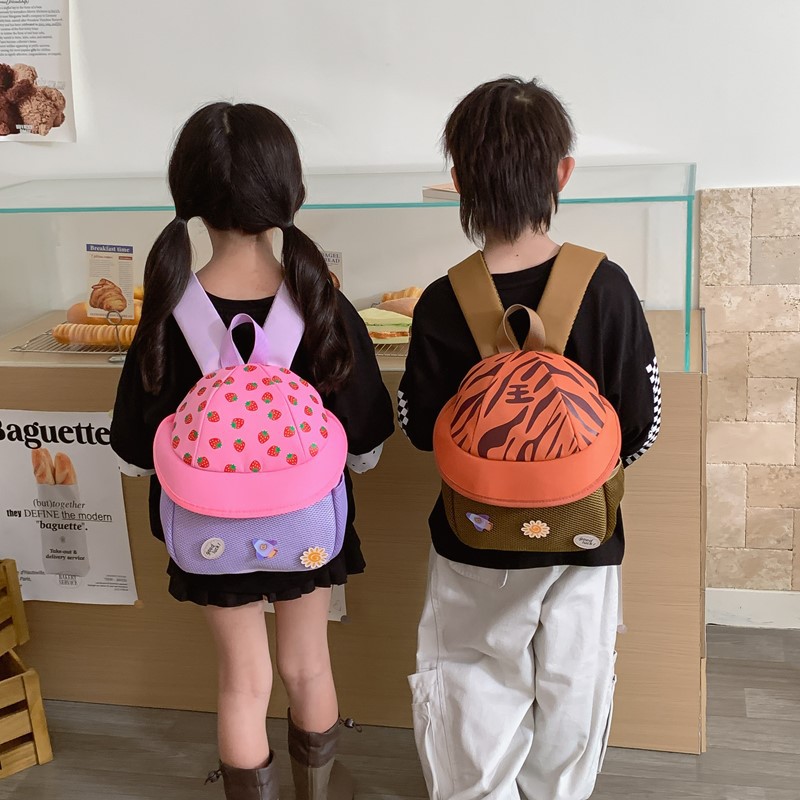 Nuevo jardín de infantes bebé mochila de escuela lindo lindo lindo estilo de casa de hongos mochila para niños y niñas mochila para niños