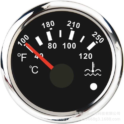 Temperature Gauge 52mm Generator Mechanical – automobile instrument - double-scale-black-background-and-silver-edge