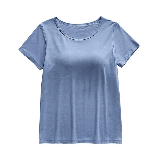 [a generation of hair] with chest pad short sleeve pajamas home clothes women's top T-shirt bra cup one summer wear