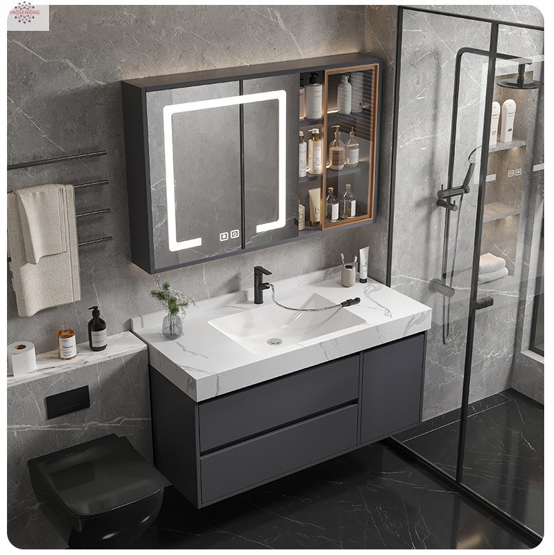 Peach-wood ceramic integrated basin, washbasin, bathroom, washstand, washbasin cabinet combination, smart bathroom cabinet set undefined