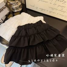 2025新款女童可爱蛋糕裙夏天新中式童装半身裙打底裤蓬蓬