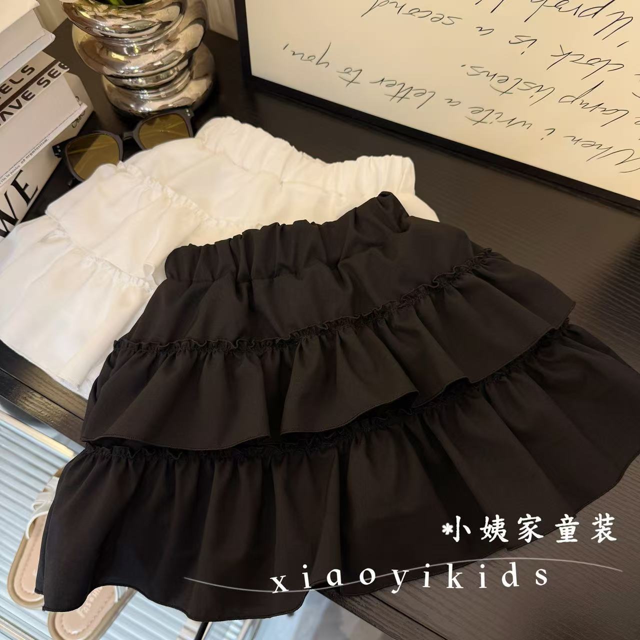 2025新款女童可爱蛋糕裙夏天新中式童装半身裙打底裤蓬蓬