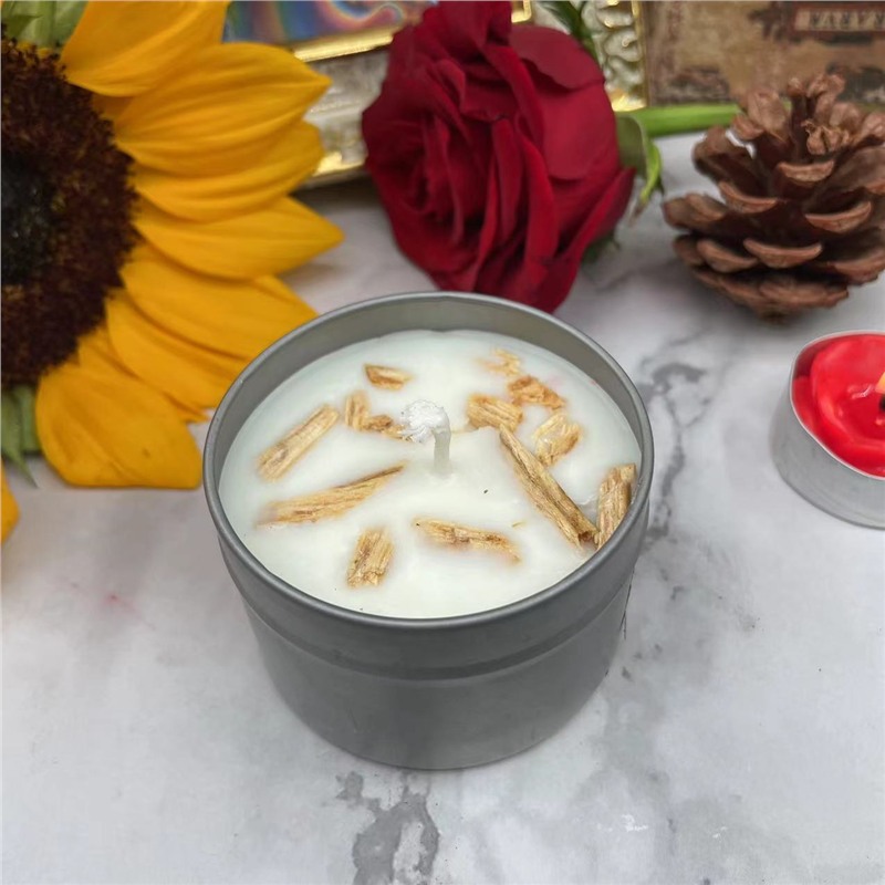 Vela de cera de soja para aromaterapia, salvia, cedro, madera sagrada, rosa, lavanda, purificación interior, lata de aluminio, tabletas de cera para aromaterapia