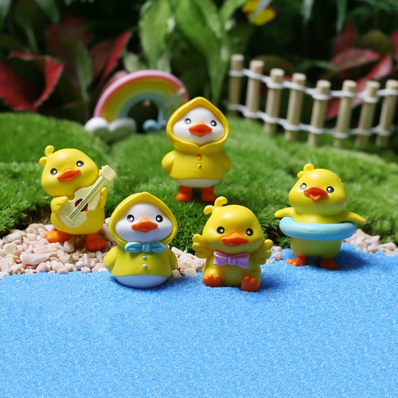 Jingjiao мох микро пейзаж DIY материал украшения сочный горшок мини украшение Плащ Мультфильм Желтая утка