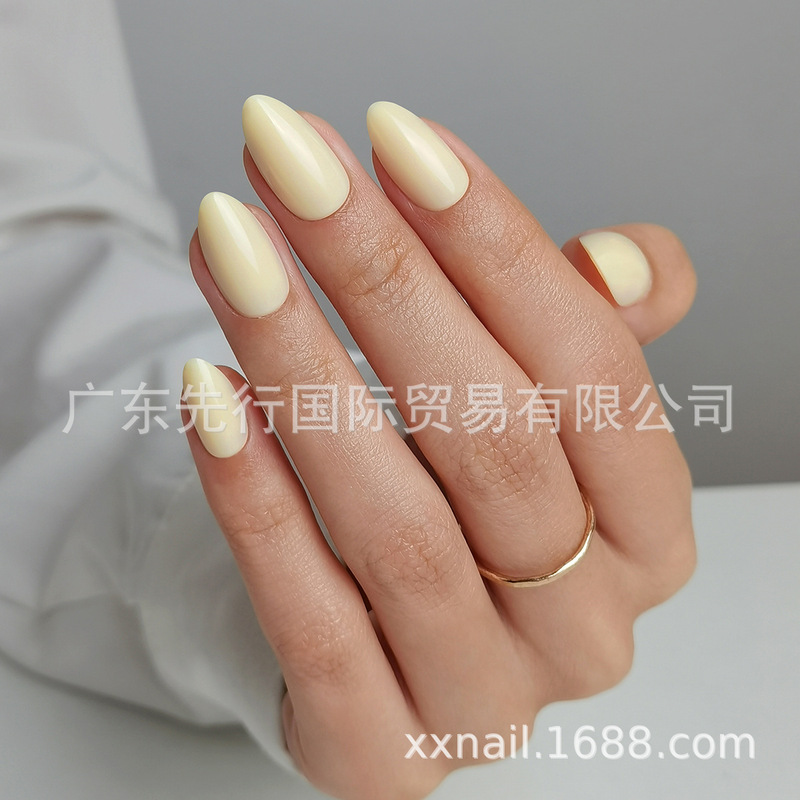 32Pcsnails16Size Long Almond Gel Soft Nails False Nails Nail Art Stickers Wearable Nail Tips Factory Direct Sale
