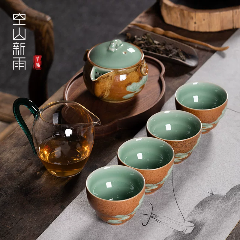 空山新雨 Tea set, grabber, teapot, ceramic tea cup handmade