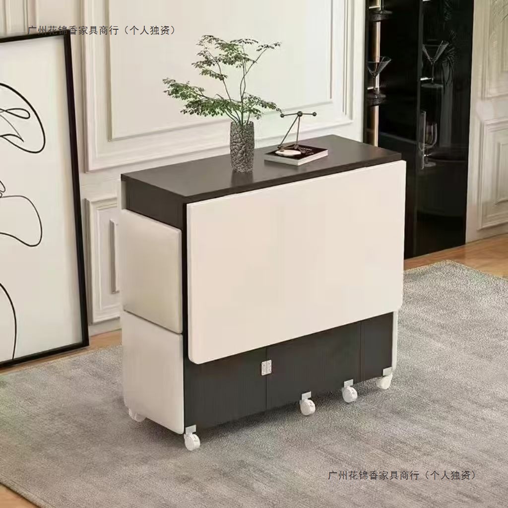 Mesa de comedor plegable doméstica móvil retráctil rectangular simple mesas y sillas multifuncionales de tipo pequeño mesas de comedor combinadas