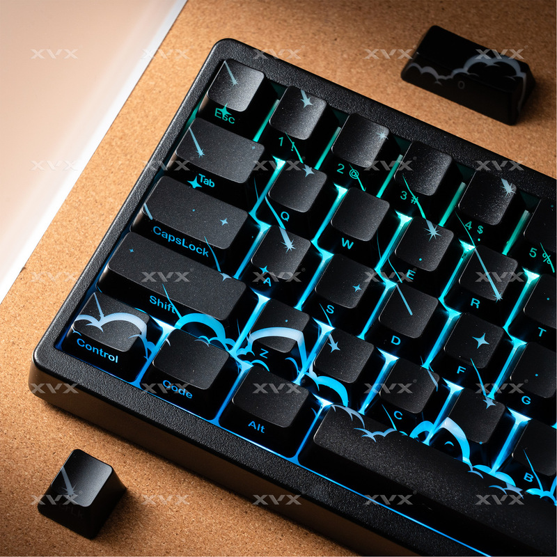 XVX 流星紋2.0キーキャップ IMD技術サイド刻印文字パターン透光カスタムメカニカルキーボードキャップ越境|undefined