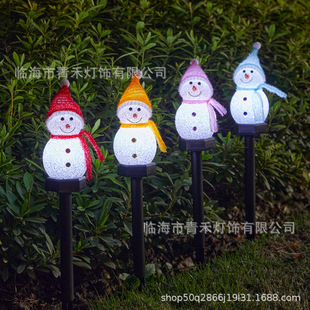 Hot Selling Solar Christmas Snowman Lamp Pumpkin Ghost Lawn Lamp Decoration Courtyard Garden Viewing Scene Atmosphere Lamp