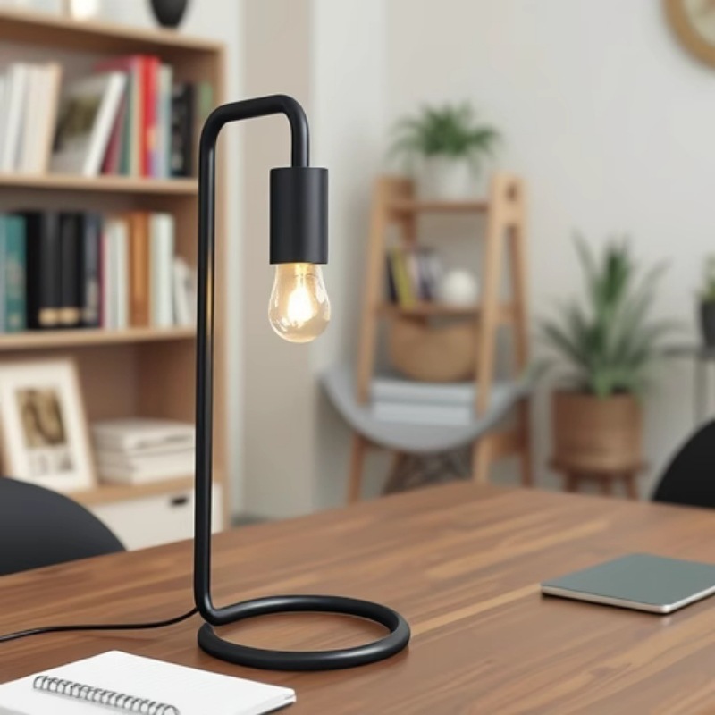 Lámparas de escritorio retro de estilo industrial americano metal negro cabecera de cama lámpara de escritorio dormitorio simple estudio de hotel pequeña lámpara de escritorio