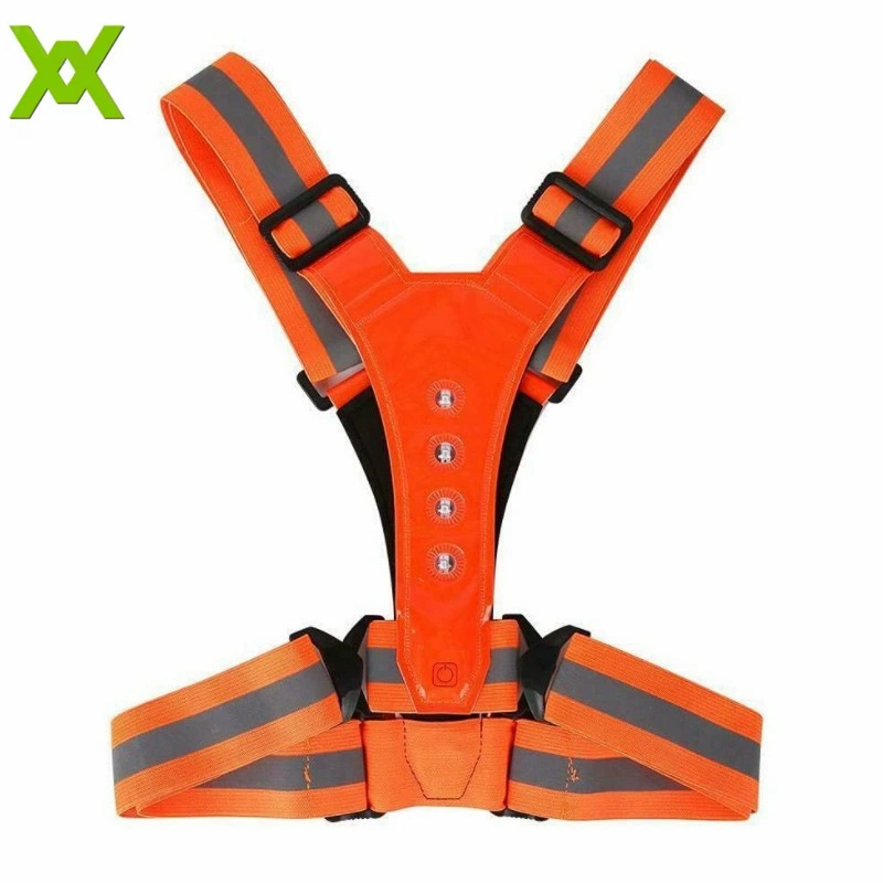 Yongkang Wanxiao светодиодный регулируемый светоотражающий жилет с сумкой для ночного бега Светоотражающий жилет для верховой езды Открытый бег