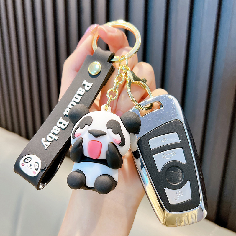 Portachiavi con ciondolo in peluche a forma di panda dei cartoni animati, per donne, 2024, nuovo, creativo e pratico, per zaino._voghion.com