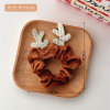 New year 2023 New Year plush antlers large intestine hair circles hair rope cross -border versatile fabric high elastic tie hair ring