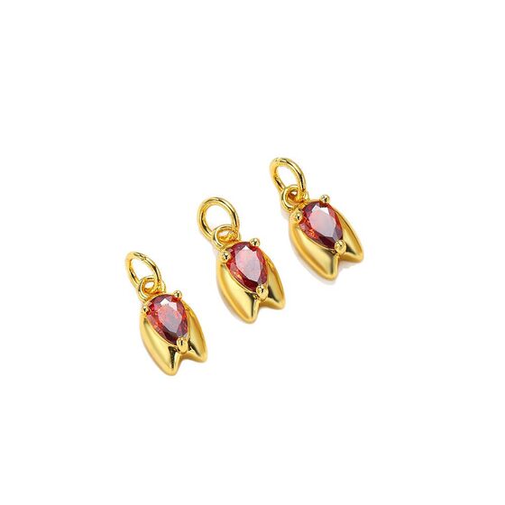 Copper Plated 18k Plant Tulip Pendant Niche Female DIY Handmade Jewelry Hand Necklace Earrings Pendant Accessories Material