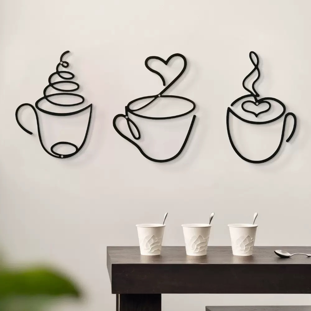 Decoración de Pared para Café en Hierro de Metal Cortado por Láser