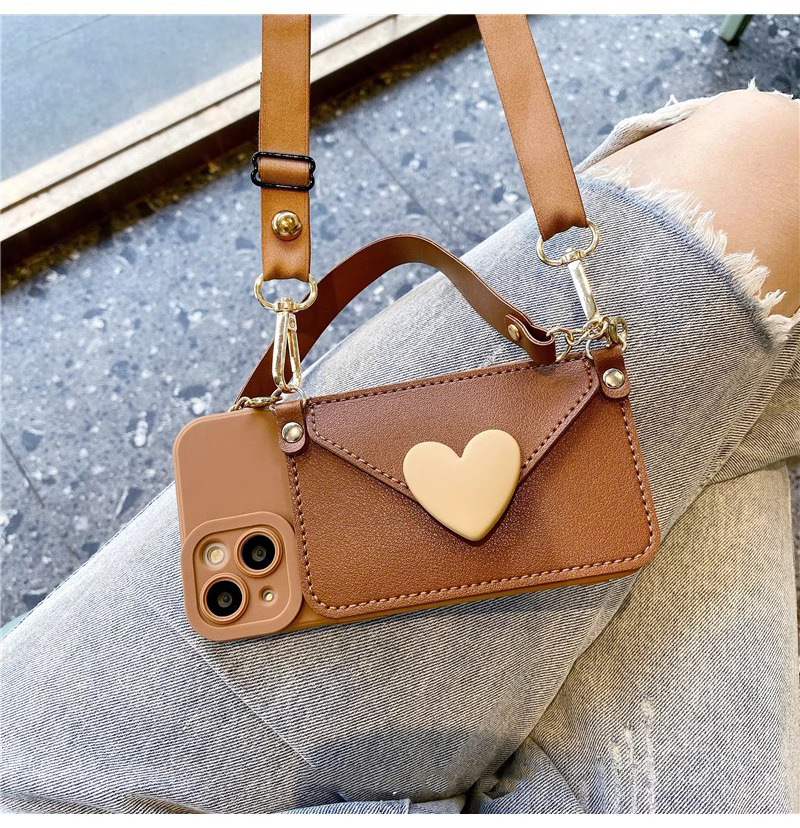 Heart Shape Cute Simple Style Phone Cases Wallet Phone Accessories display picture 5