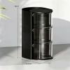 Divided rotating storage box [black 3 layers]
