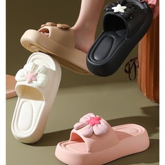 夏季厚底蝴蝶結涼拖鞋女可愛室內居家防滑外穿網紅少女感拖鞋ins