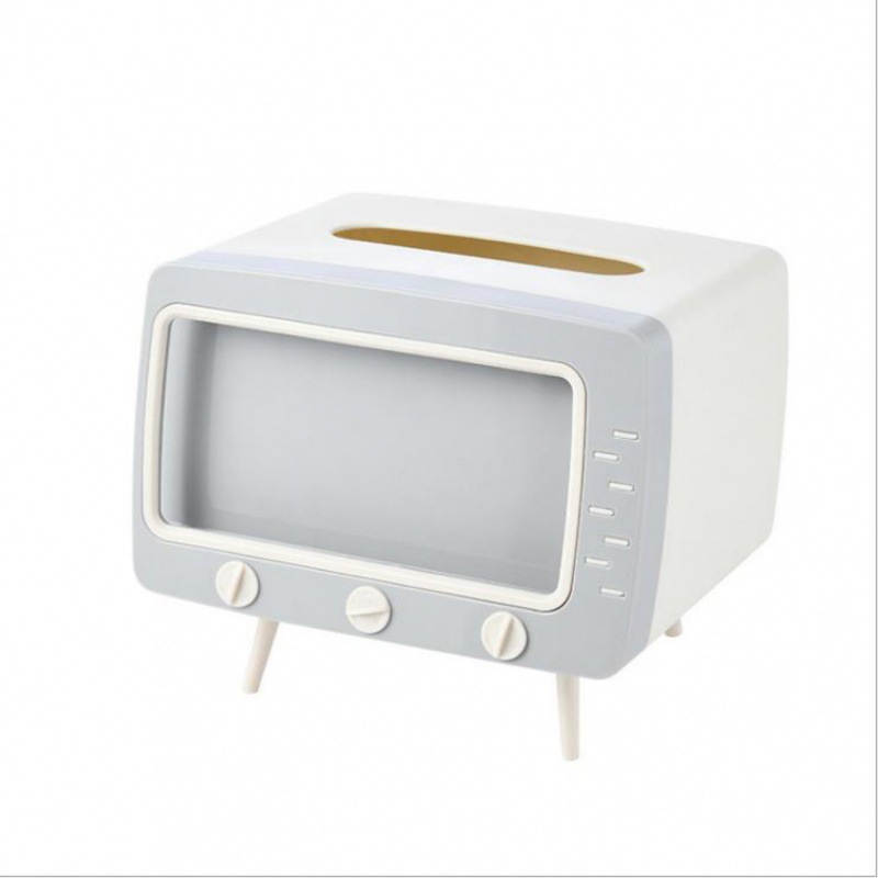 Caja de pañuelos de TV Luz de lujo de plástico sala de estar mesa de café caja de almacenamiento multifuncional inodoro caja de pañuelos de escritorio