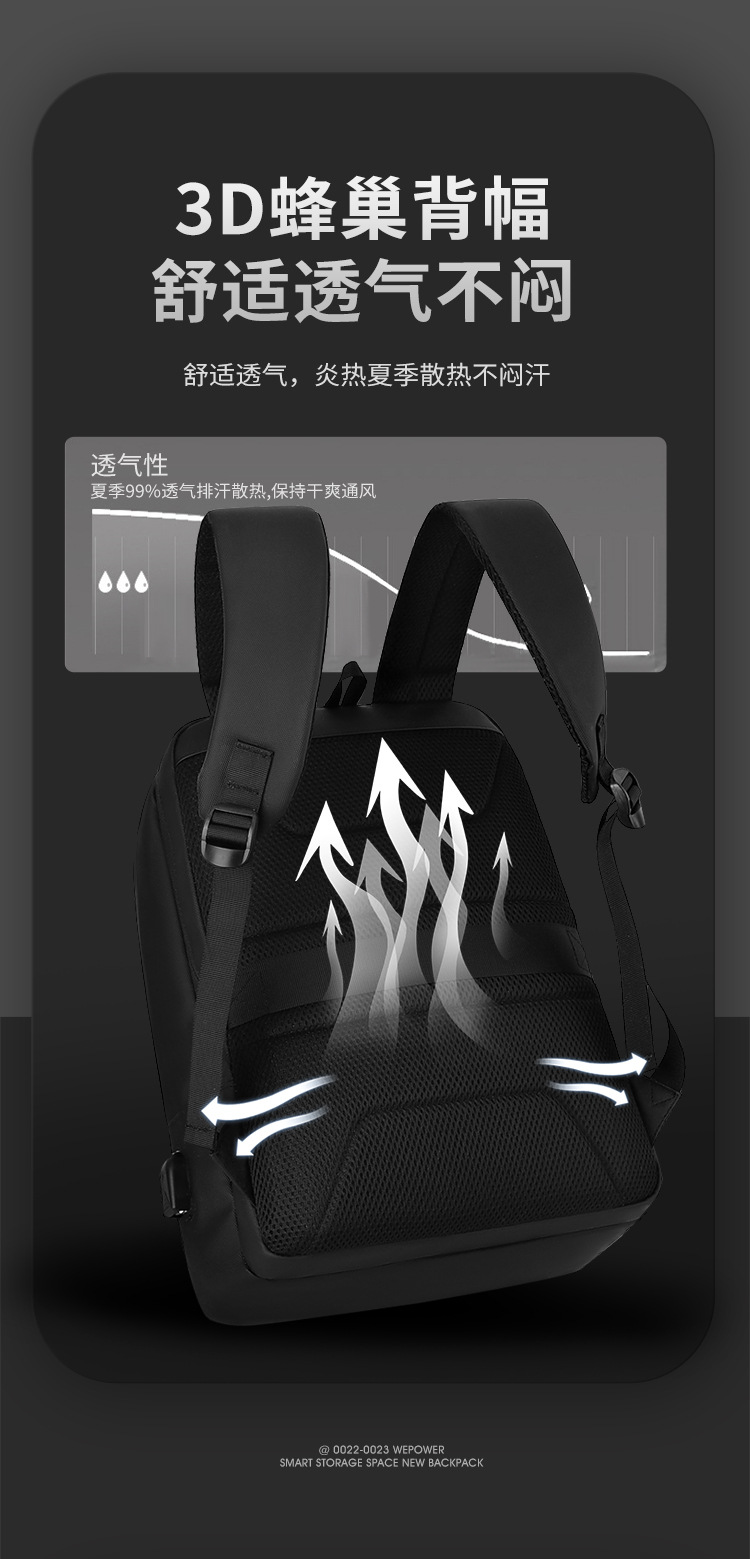 WEPOWER's new multi-functional business commuting computer backpack with USB and a large-capacity men's backpack undefined