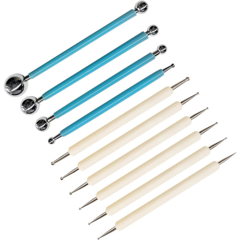 Herramientas de cerámica transfronterizas de acero inoxidable bola varilla de piedra plástica arcilla conjunto de barro de cerámica herramientas manuales escultura cuchillo penetración