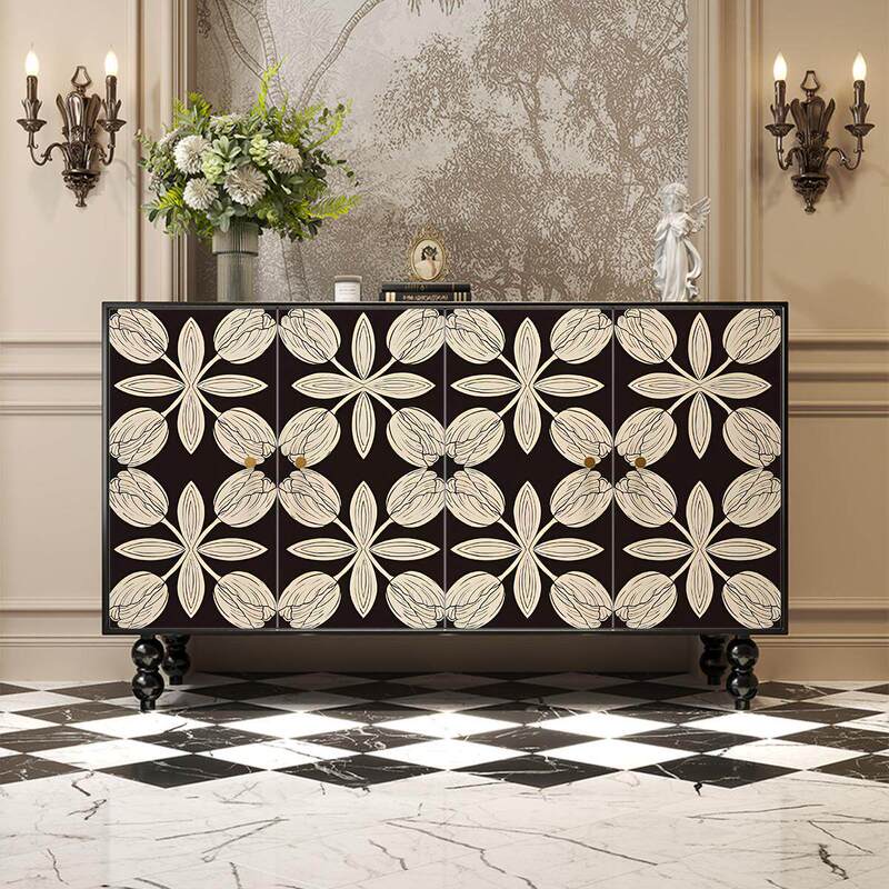 Light Luxury Italian-French Style Sideboard, Vintage Art Chest of Drawers, Living Room Storage Shoe Cabinet, Hotel and Homestay Entryway Cabinet Light Luxury Italian-French Style Sideboard, Vintage Art Chest of Drawers, Living Room Storage Shoe Cabinet, Hotel and Homestay Entryway Cabinet