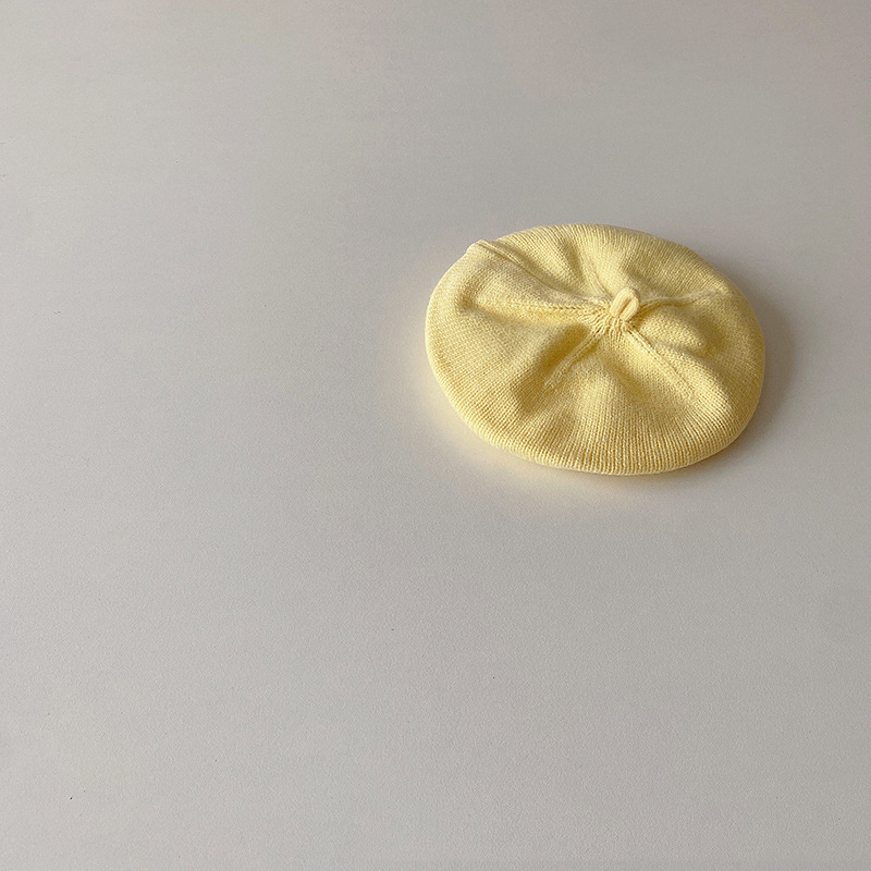 Bebé otoño crema boina color sólido sombrero de punto bebé estilo occidental pintor sombrero niños y niñas todo partido sombrero