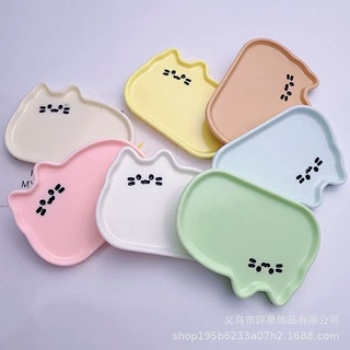 仿真卡通猫猫盘子diy奶油胶手机壳发夹头绳鞋花吊坠场景摆件树脂