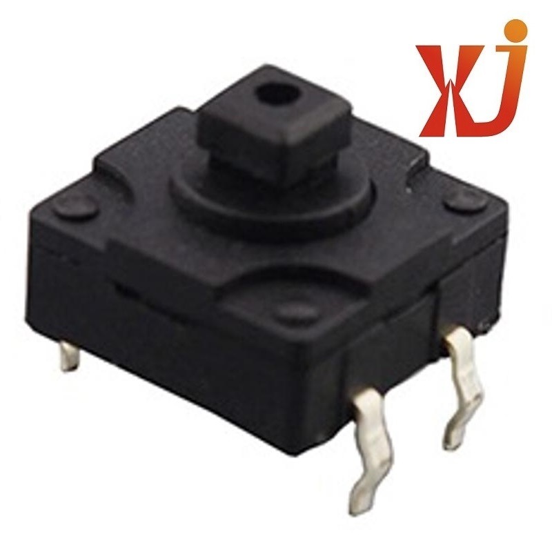 塑料轻触开关立式  黑头按钮轻触开关防水 自复位按钮开关防水