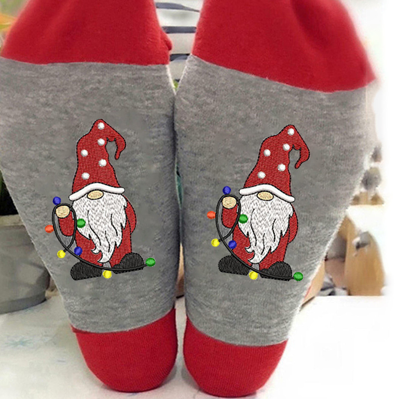 Calcetines de algodón transfronterizos de otoño e invierno para hombres y mujeres copa de vino tinto personalizada calcetines casuales de media pantorrilla ins medias transpirables a juego de colores de moda al por mayor