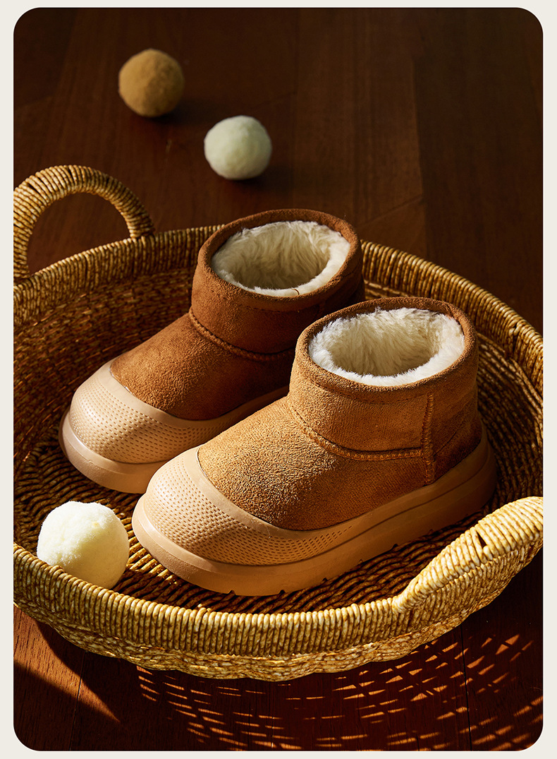 Happy Mary children's winter warm snow boots boys non slip waterproof girls cotton boots outdoor thickened large cotton shoes_viptrois.com