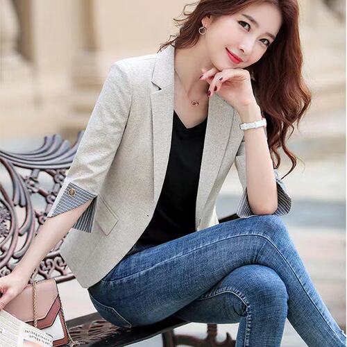 Women's new Korean-style slim-fit fashion suit with short sleeves, suitable for petite figures