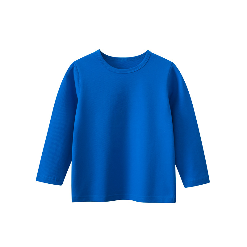 27 niños de primavera y otoño ropa para niños camisa de fondo para niños de estilo coreano color sólido Bebé Ropa para niños Camiseta de manga larga entrega de una pieza