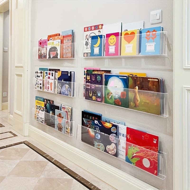 Picture Book Storage Kindergarten Children's Books Punch-Free Storage Rack Living Room Wall Wall-Mounted Children's Bookshelf