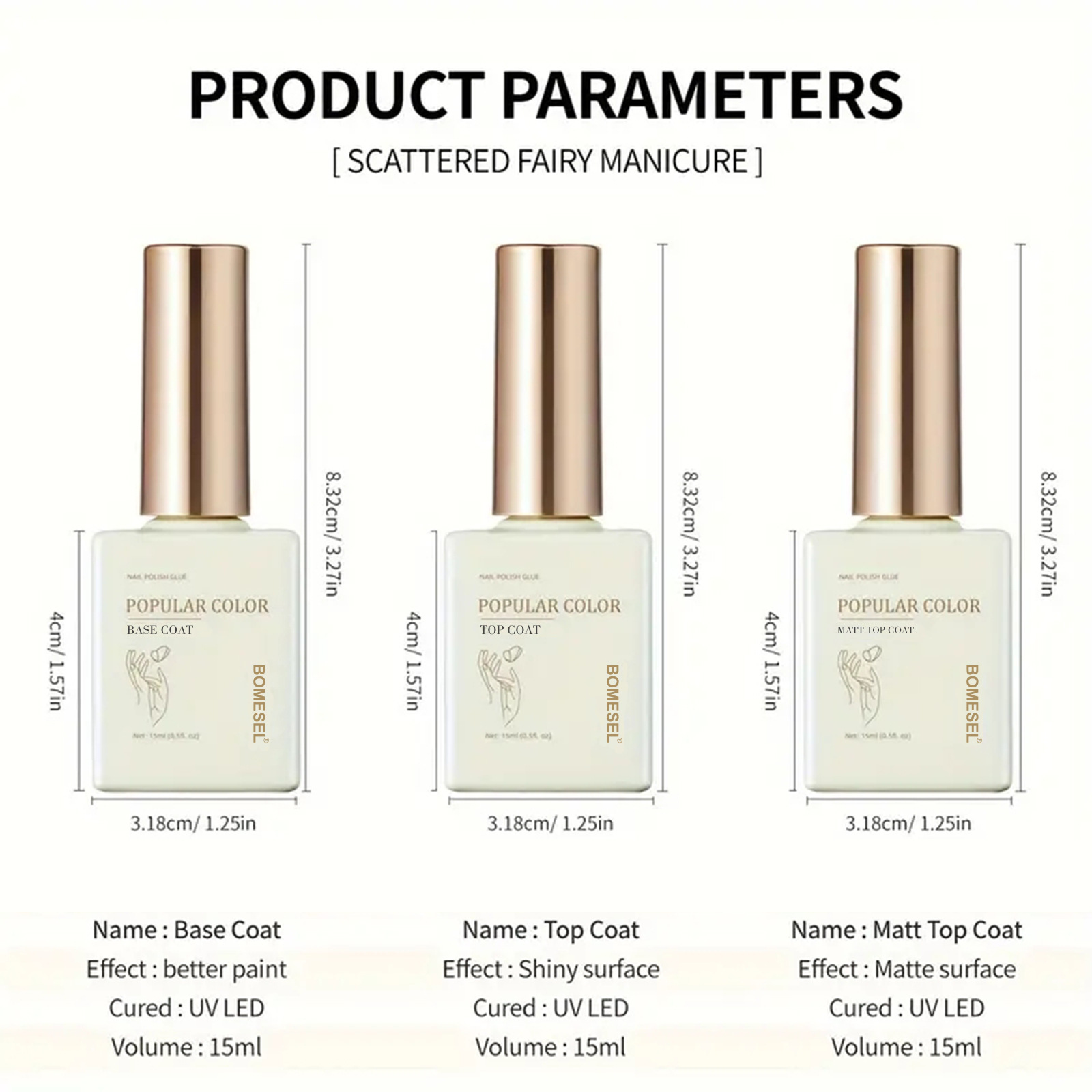 15ml tienda de uñas especial capa de sellado de pegamento de base reforzada esmerilado pegamento de vinilo endurecido fábrica de pegamento funcional al por mayor