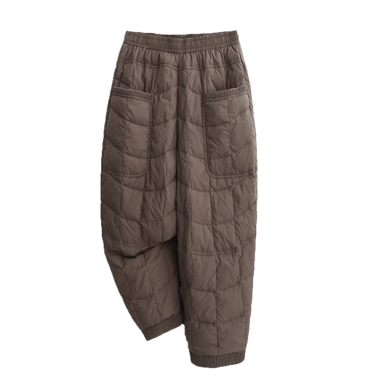 Winter keep warm light and thin trousers for leisure with down, (Cross-border trading)