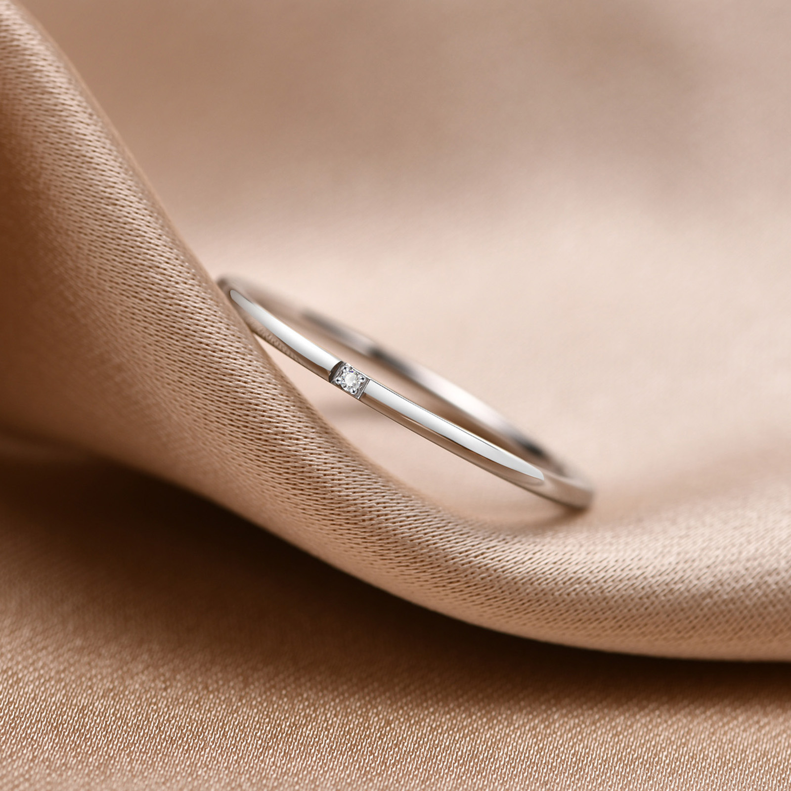 Simple Style Geometric Titanium Steel Rings Inlay Zircon Stainless Steel Rings