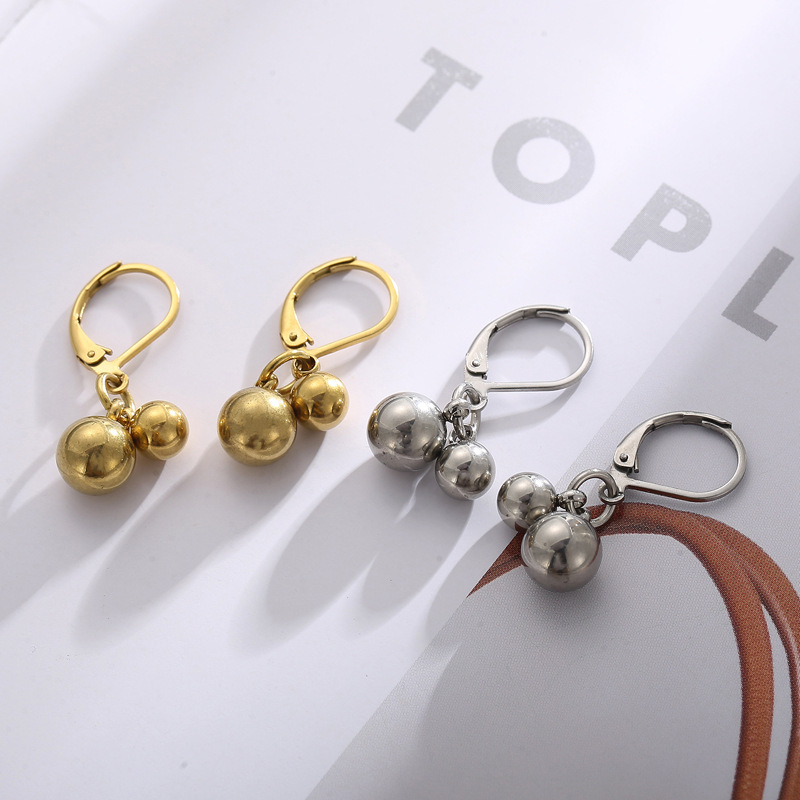 Fashion Ball Stainless Steel Plating Drop Earrings 1 Pair display picture 1