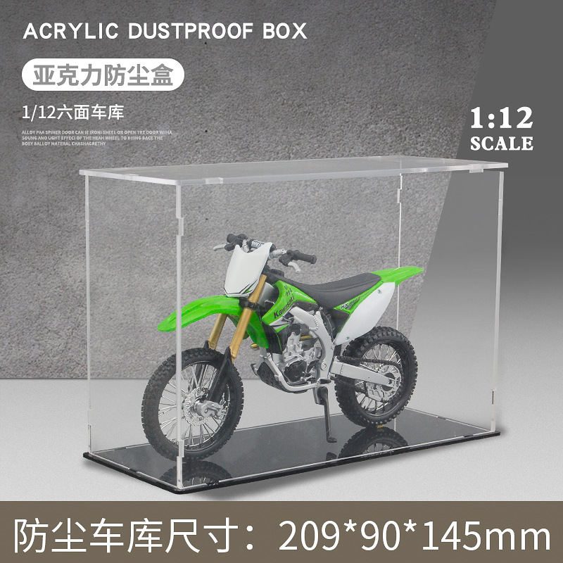Caja de polvo de modelo de automóvil transfronterizo, modelo de motocicleta, colección transparente, espacio de estacionamiento, colección de garaje, decoración de modelo de automóvil