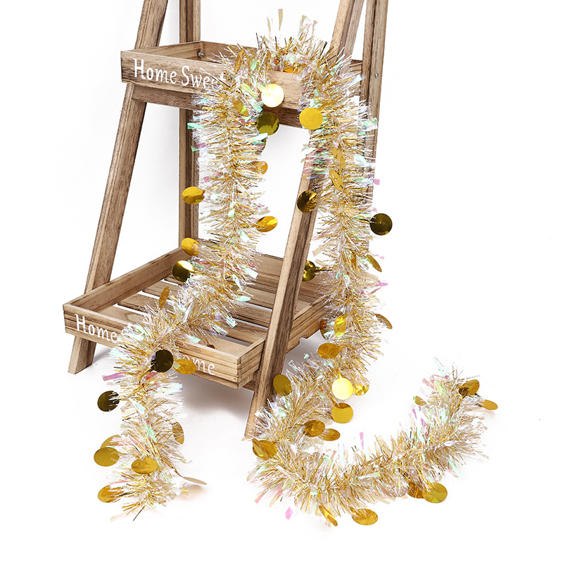 Transfronterizo nueva celebración decoración rayas de color decoración del Festival de Navidad copo de nieve puntos coloridas rayas de color redondo 2 M