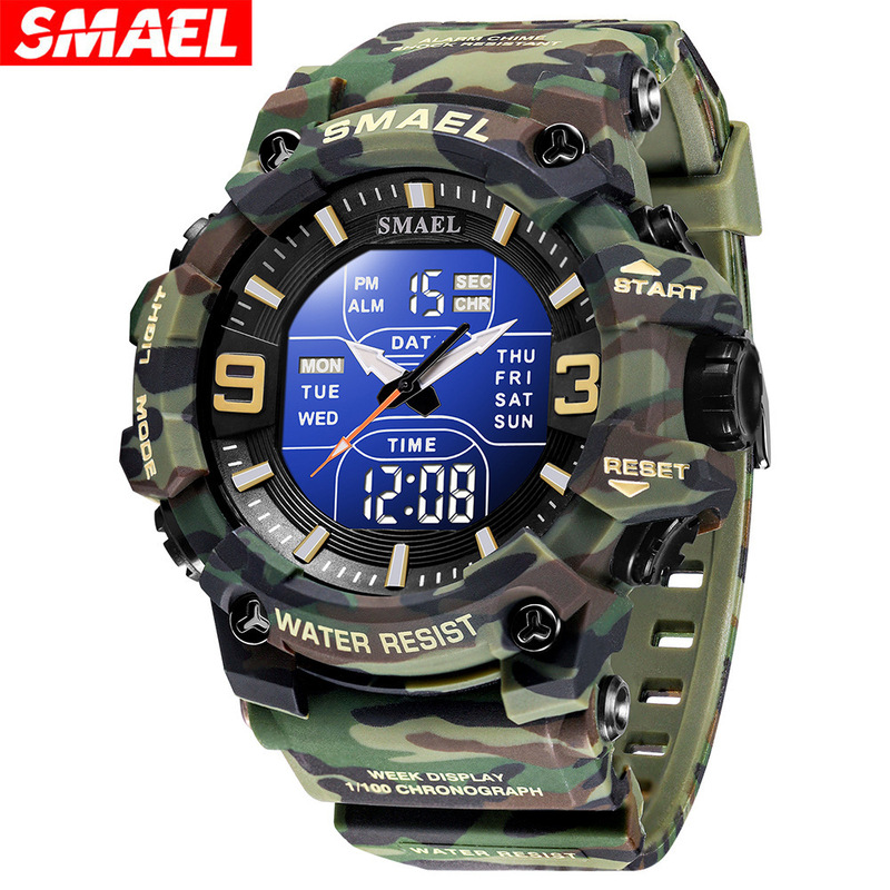 Smael 8049 Outdoor Waterproof Digital Watch Camouflage Sports Luminous Tactical Men's Military Watch Mountaineering Smael 8049 Outdoor Waterproof Digital Watch Camouflage Sports Luminous Tactical Men's Military Watch Mountaineering