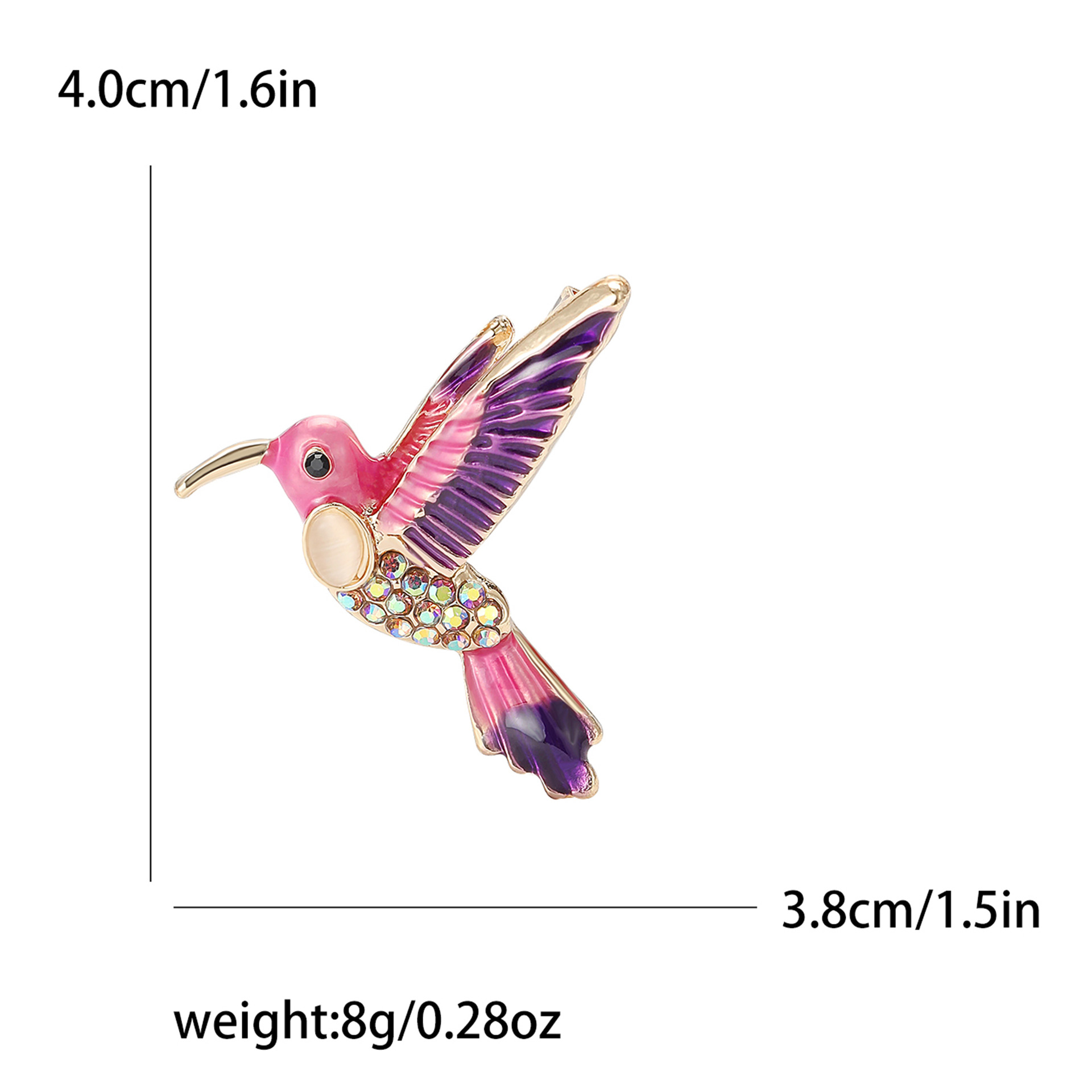New European and American Creative Alloy Enamel Hummingbird Brooch Exquisite Cartoon Ladies Suit Coat Corsage Jewelry Pin