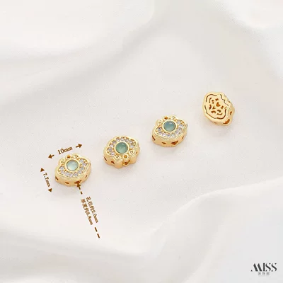 Zərgərlik ara hissələri Lotus Hand Charm, Pixiu, Butterfly - gold-natural-grade-a-jade-ruyi-lock-1-piece
