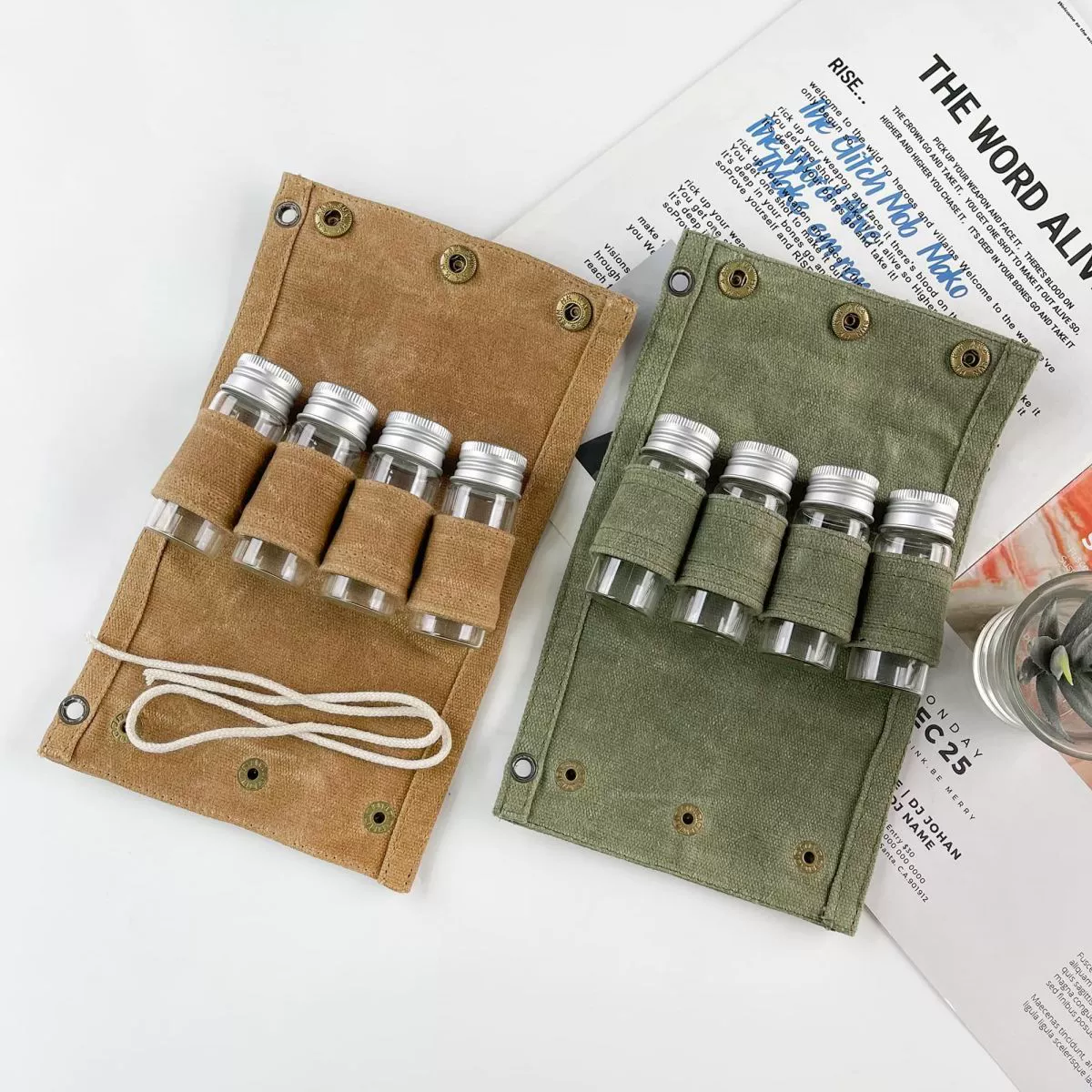 Мини-холщовая сумка для кемпинга на открытом воздухе, портативная бутылка для пикника, барбекю, набор для приправ, сумка для хранения бутылок для специй для кемпинга