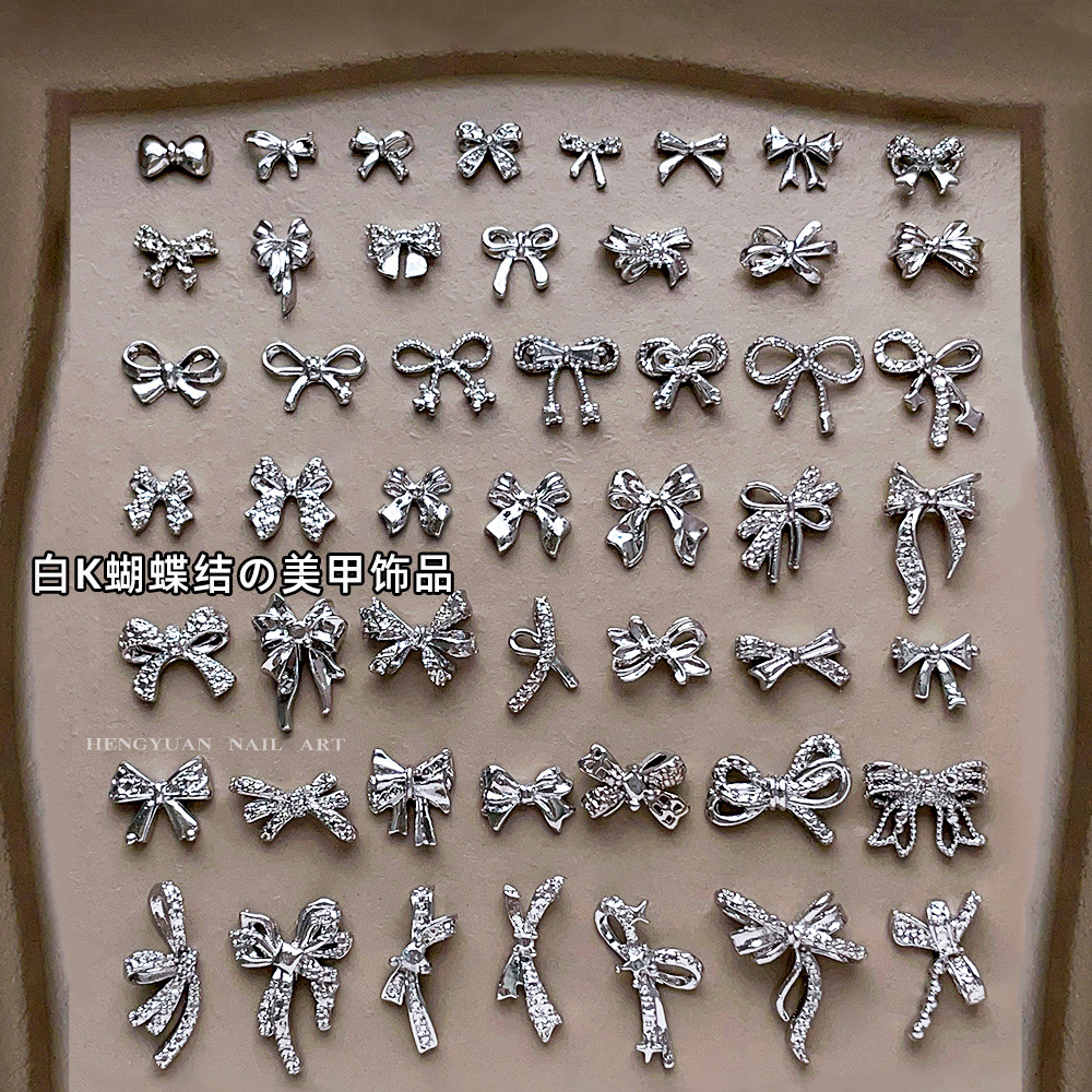 three dimensional universal nail decoration with bow