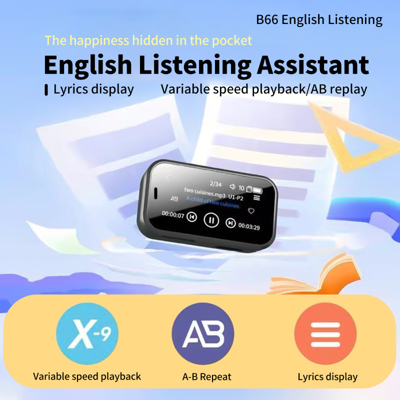 カラースクリーン Bluetooth 5.3 バッククリップ付き MP3 プレーヤー 3D 外部スピーカー ロングスタンバイ コンパクトで持ち運びが簡単|undefined