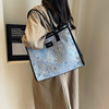 Fashionable capacious shoulder bag, one-shoulder bag, western style, with embroidery, 2023 collection