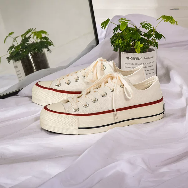 Thick-Soled Canvas Shoes for Women, Platform Shoes, Height-Increasing Sneakers Mis-5615